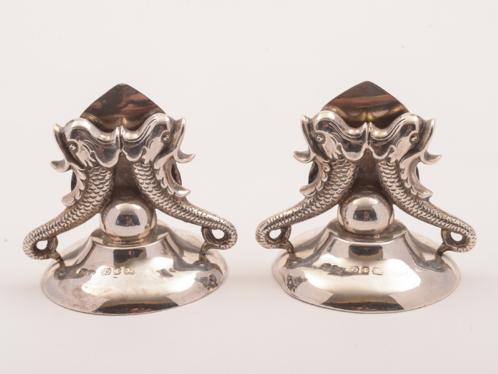 Pair of Victorian Silver Menu Holders, Birmingham 1891