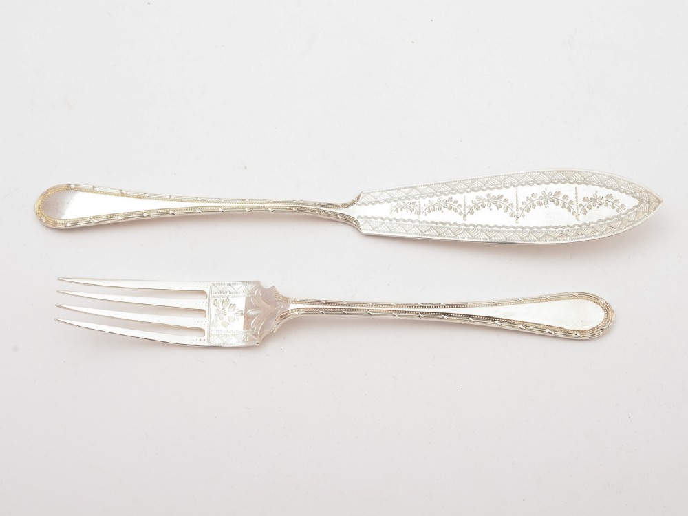 Cased Silver Plated 24 Piece Fish Set, Circa 1905 View II