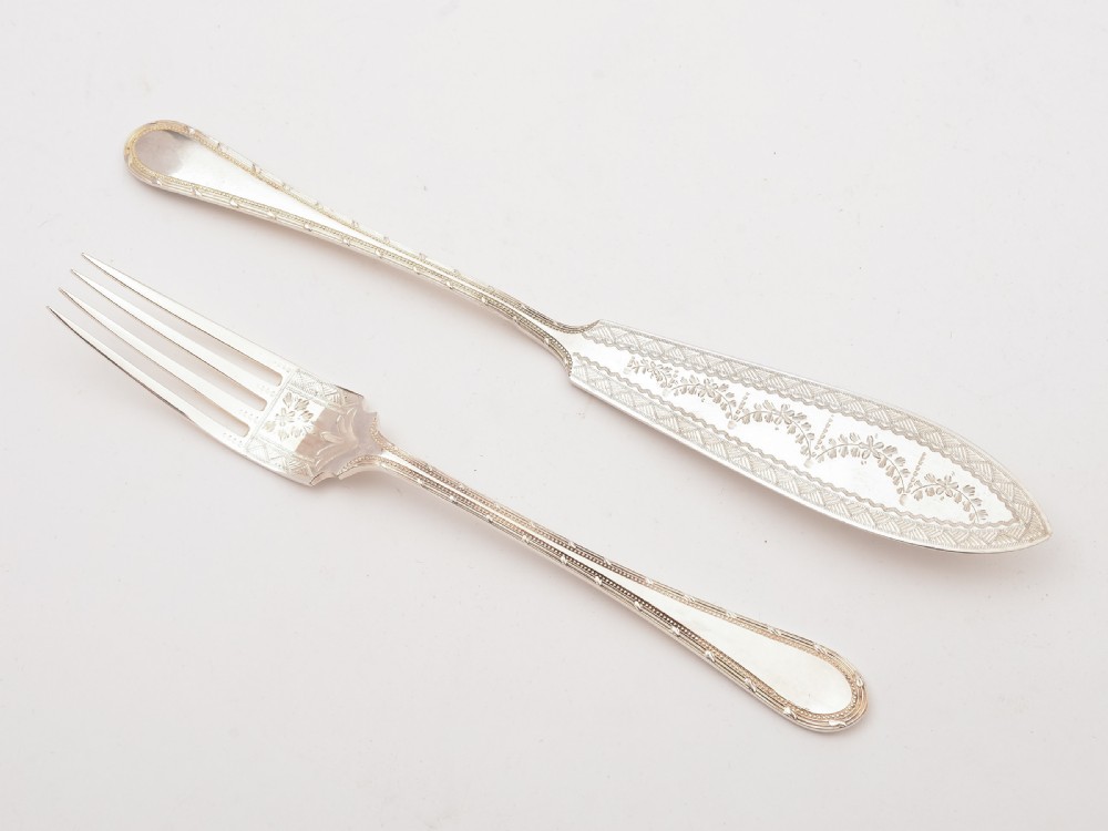 Cased Silver Plated 24 Piece Fish Set, Circa 1905 View III