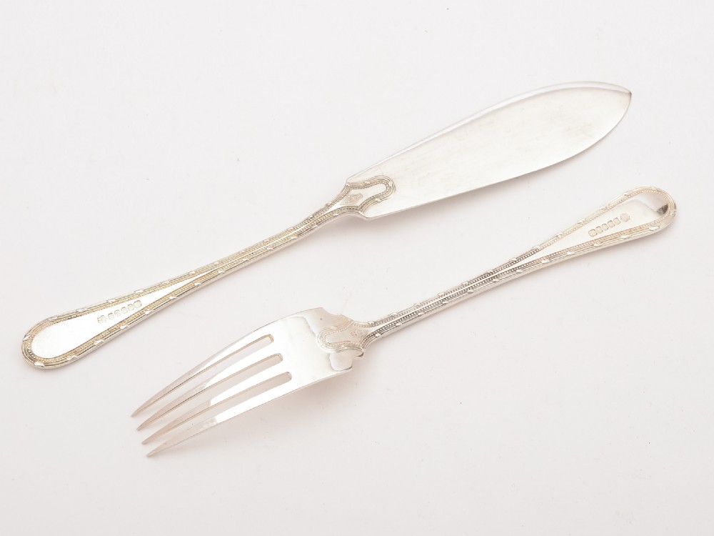 Cased Silver Plated 24 Piece Fish Set, Circa 1905 View IV