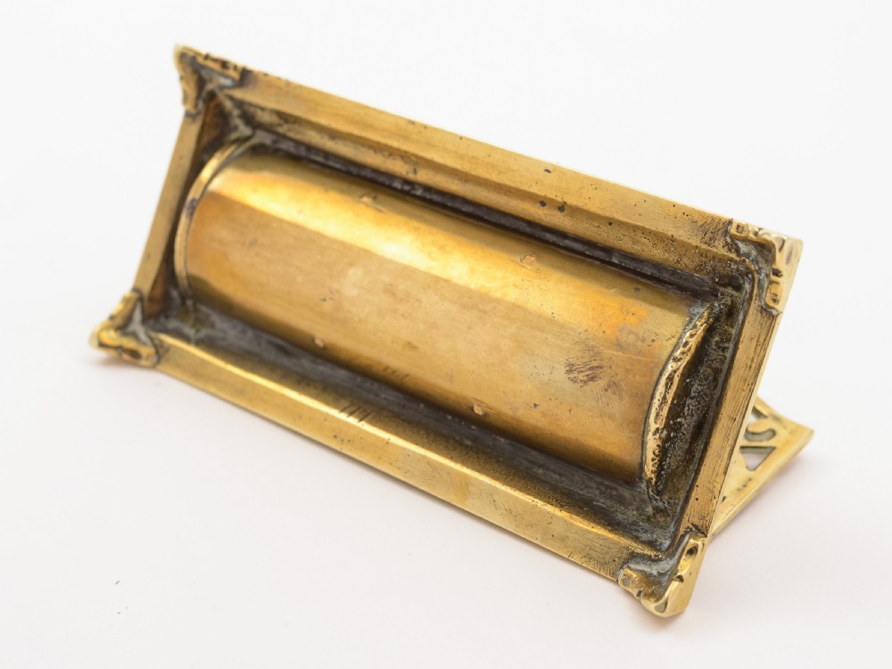 Victorian Brass Triple Stamp Box, Circa 1890 View III