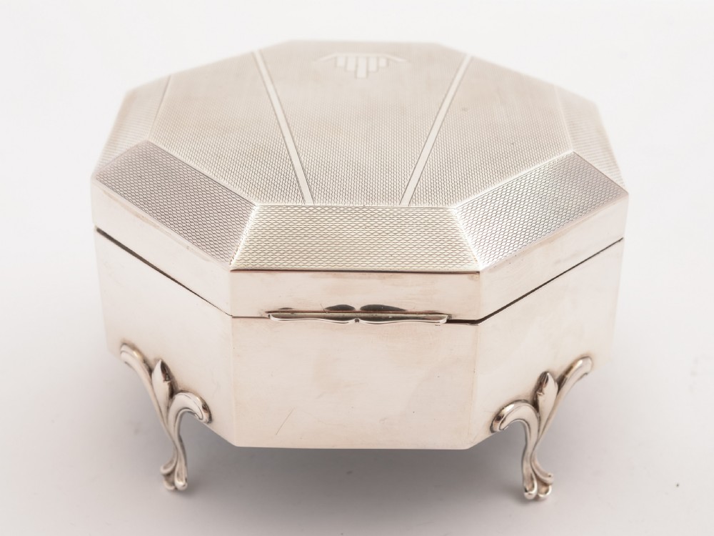 Art Deco Silver Jewellery Box, Chester 1924