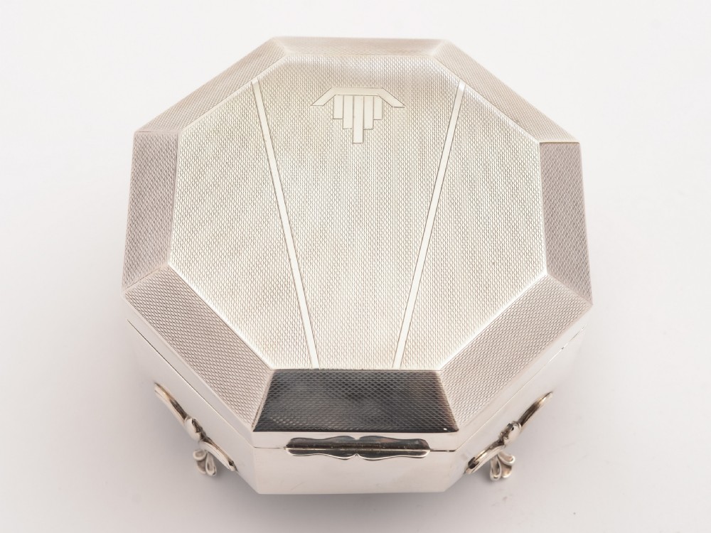 Art Deco Silver Jewellery Box, Chester 1924 View II