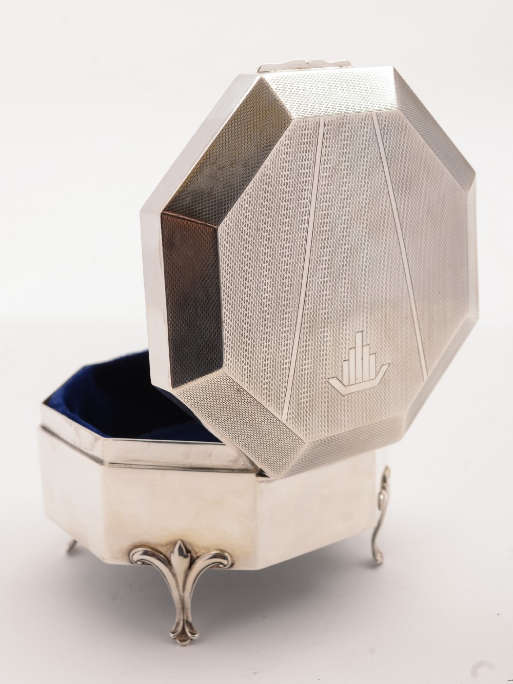Art Deco Silver Jewellery Box, Chester 1924 View III