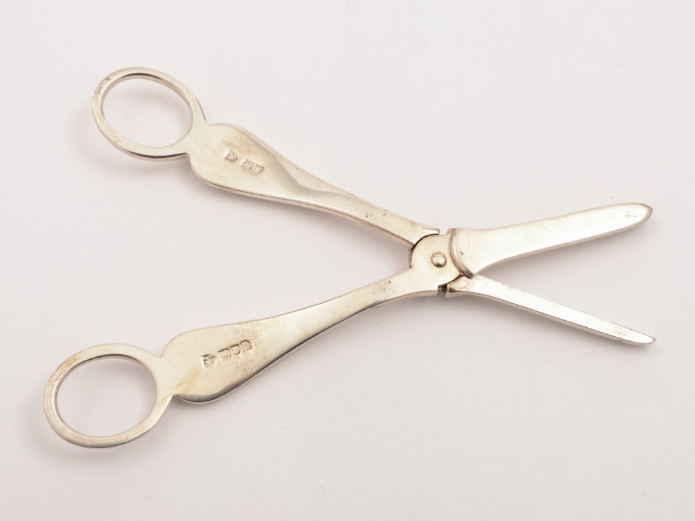 Edwardian Silver Grape Scissors, London 1905 View II