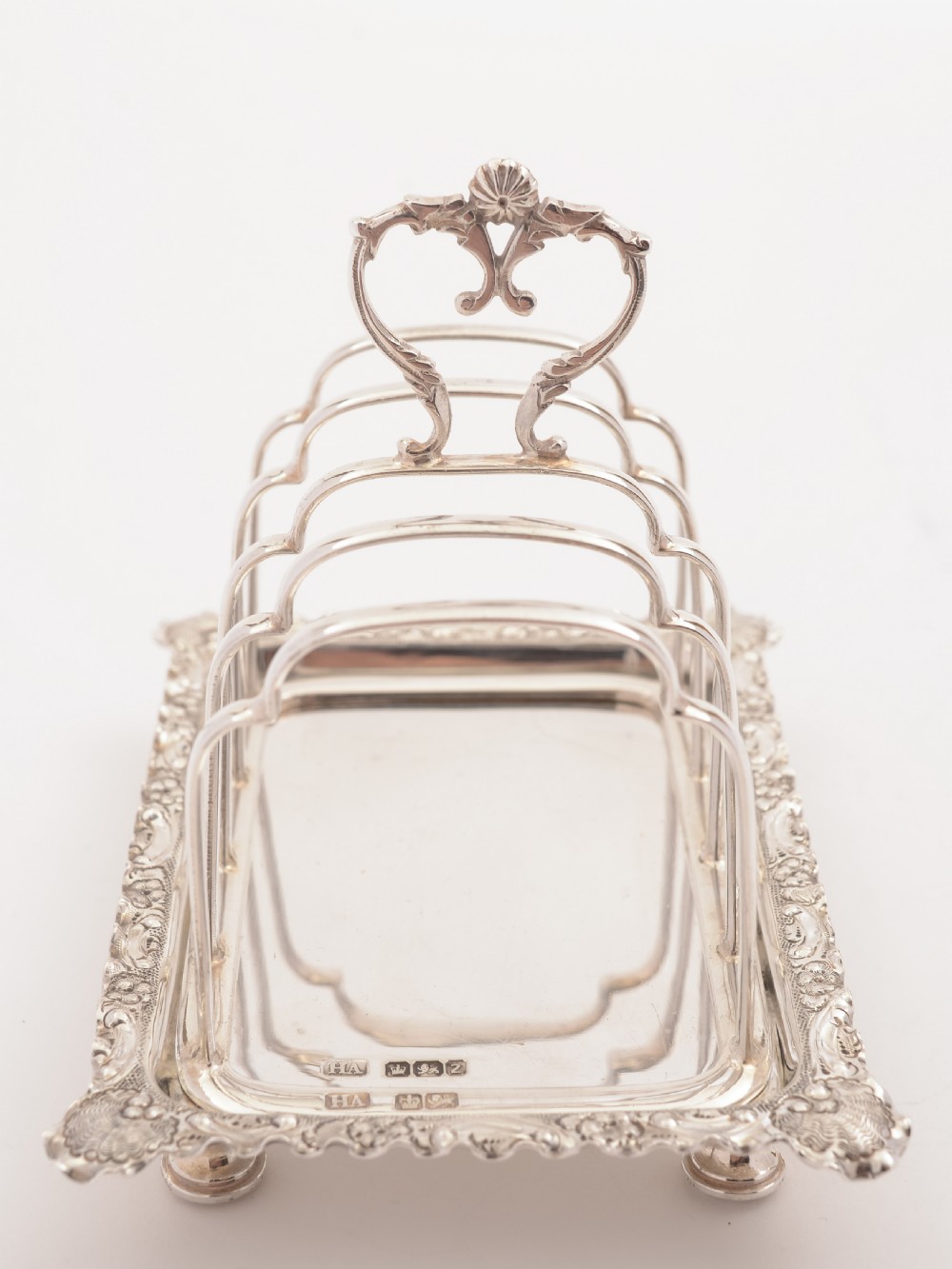 Victorian Silver Tray-Based Toast Rack, Sheffield 1892 View III