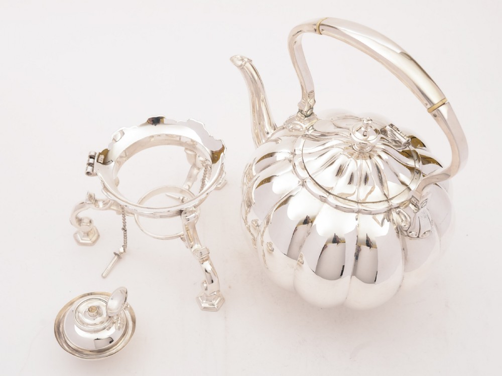 Victorian Silver Plated Tea Kettle On Stand, Circa 1870 View III