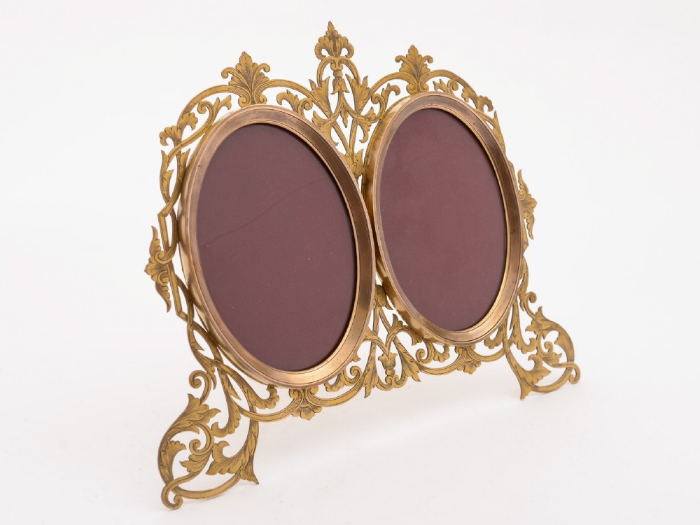 Victorian Brass Double Photo Frame, Circa 1890