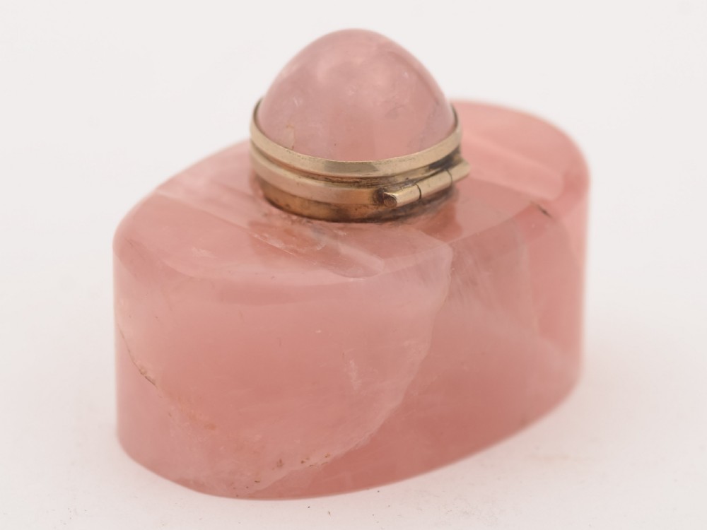 Rose Quartz Inkwell, Circa 1910 View II
