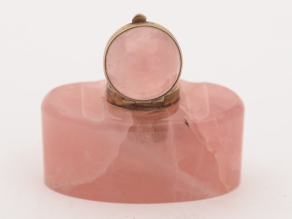 Rose Quartz Inkwell, Circa 1910 View III