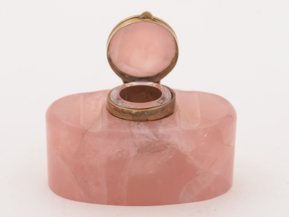Rose Quartz Inkwell, Circa 1910 View IV