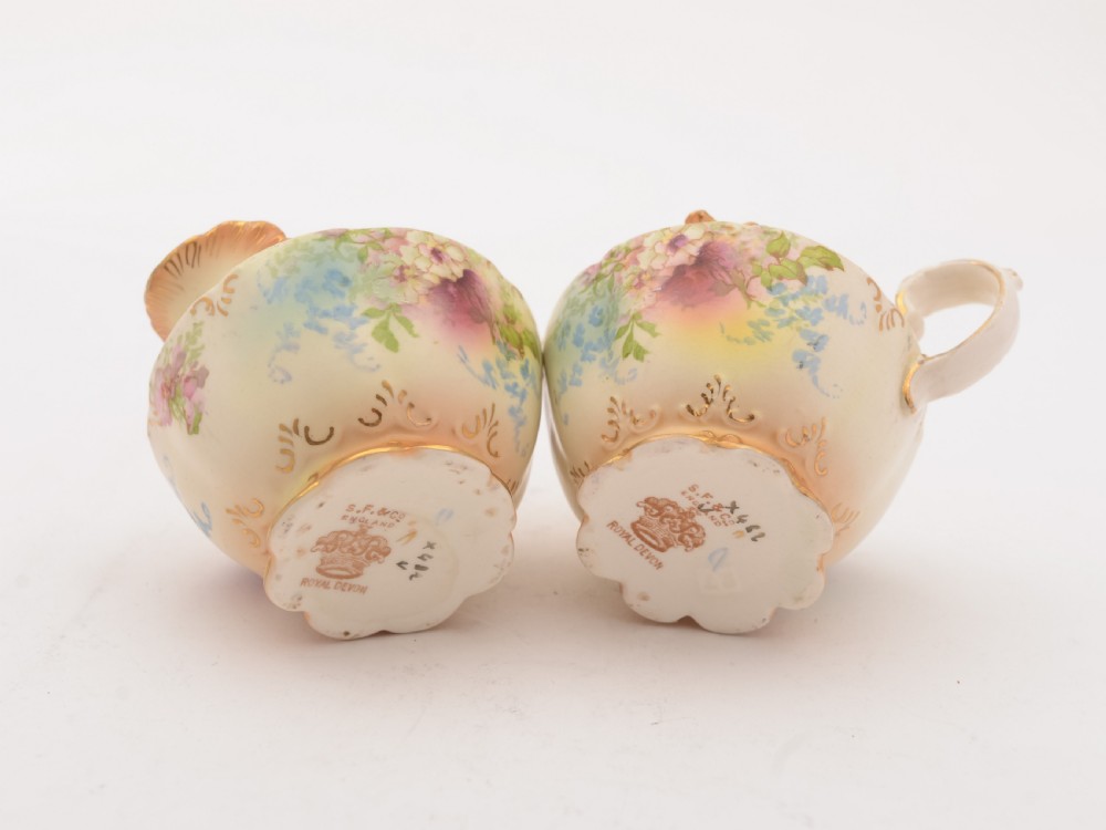 China Sugar Bowl and Jug in Stand, Circa 1905 View IV