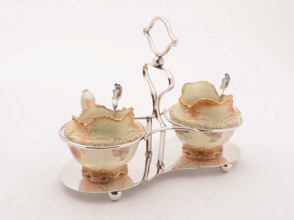 China Sugar Bowl and Jug in Stand, Circa 1905 View VI