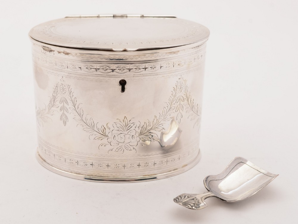 Victorian Silver Plated Oval Tea Caddy, Circa 1880