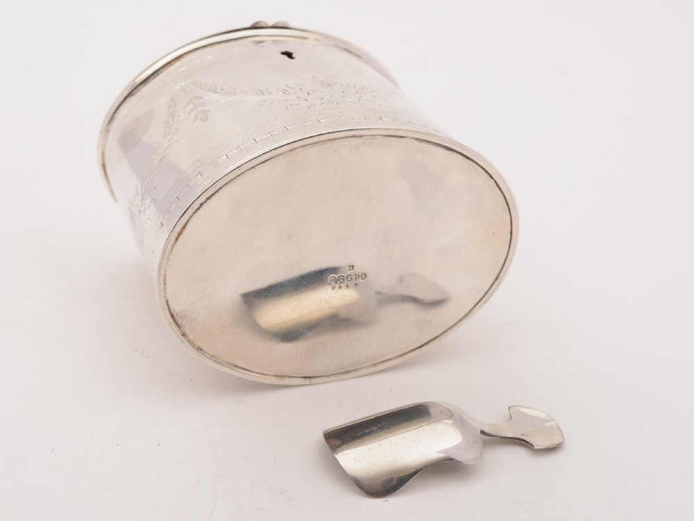 Victorian Silver Plated Oval Tea Caddy, Circa 1880 View III