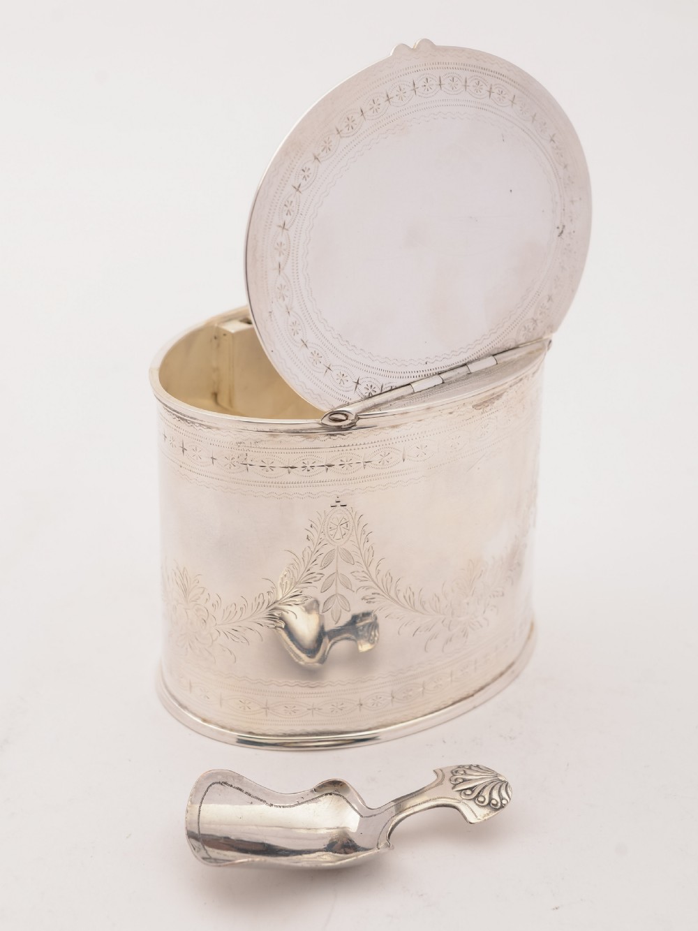 Victorian Silver Plated Oval Tea Caddy, Circa 1880 View IV
