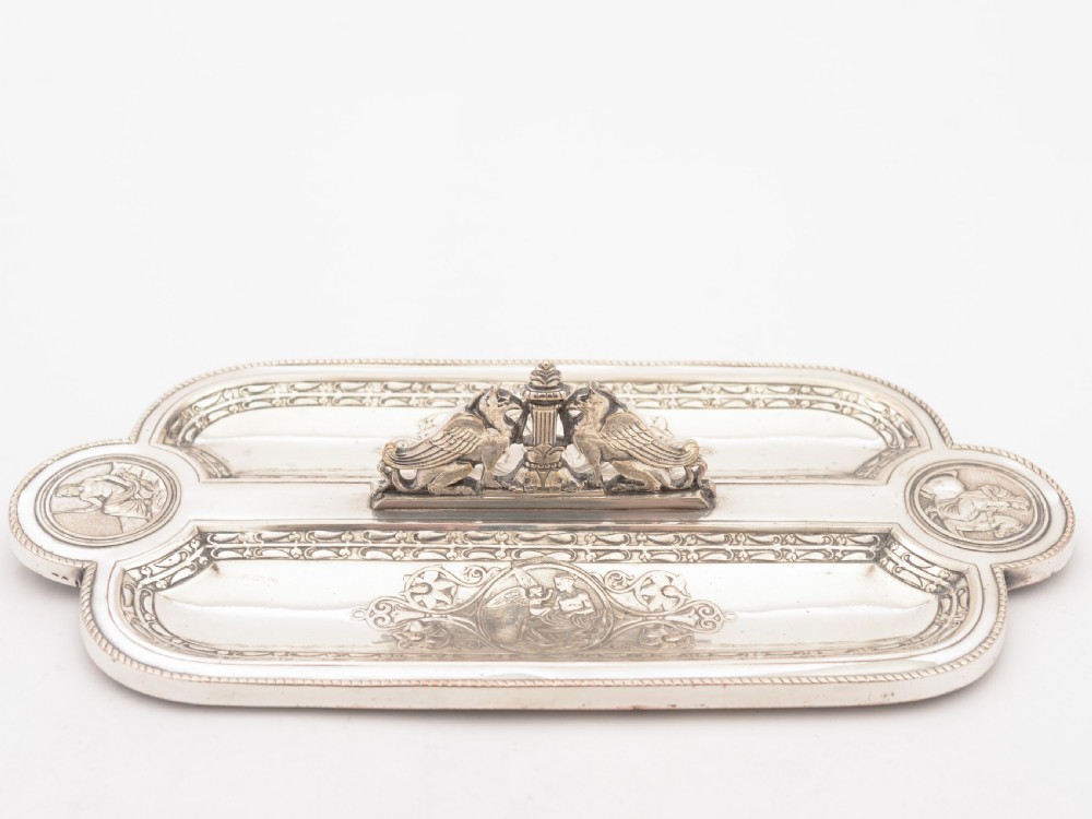 Elkington Mason & Co Double Pen Tray, Circa 1860