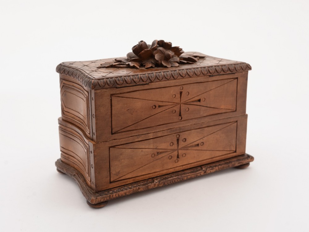 Carved Black Forest Jewellery Box, Circa 1900 View II