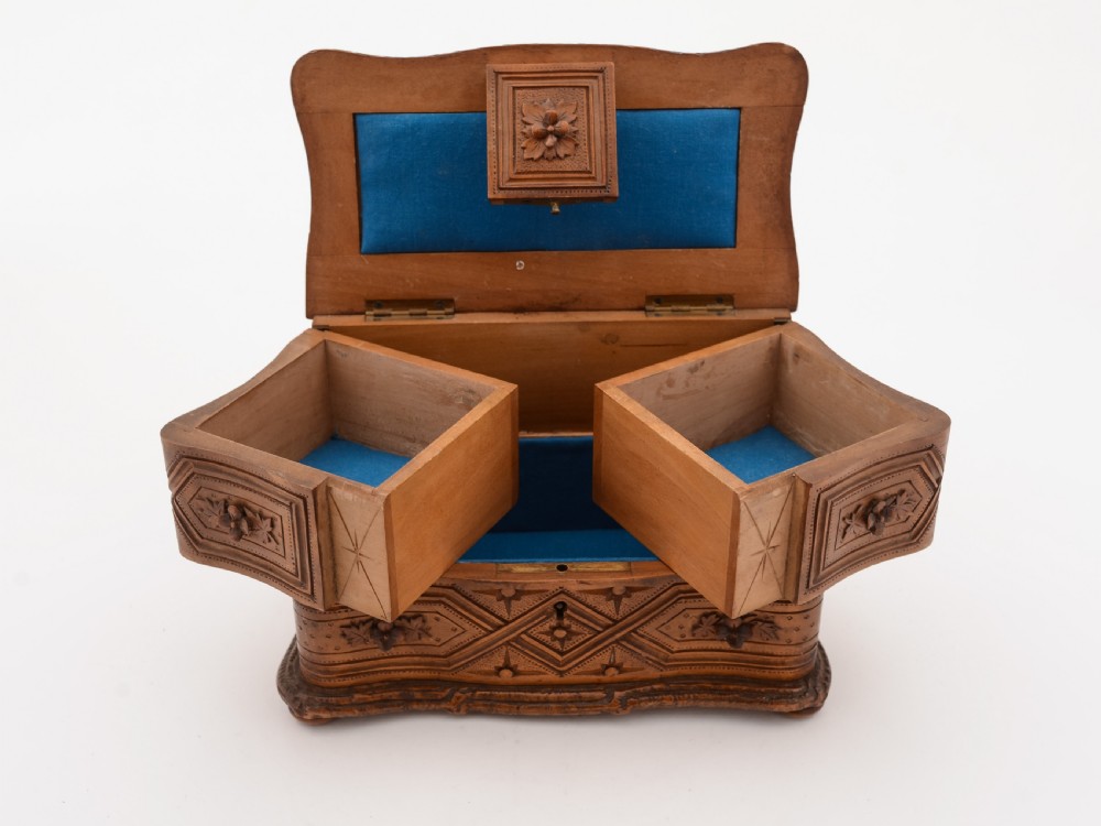 Carved Black Forest Jewellery Box, Circa 1900 View III