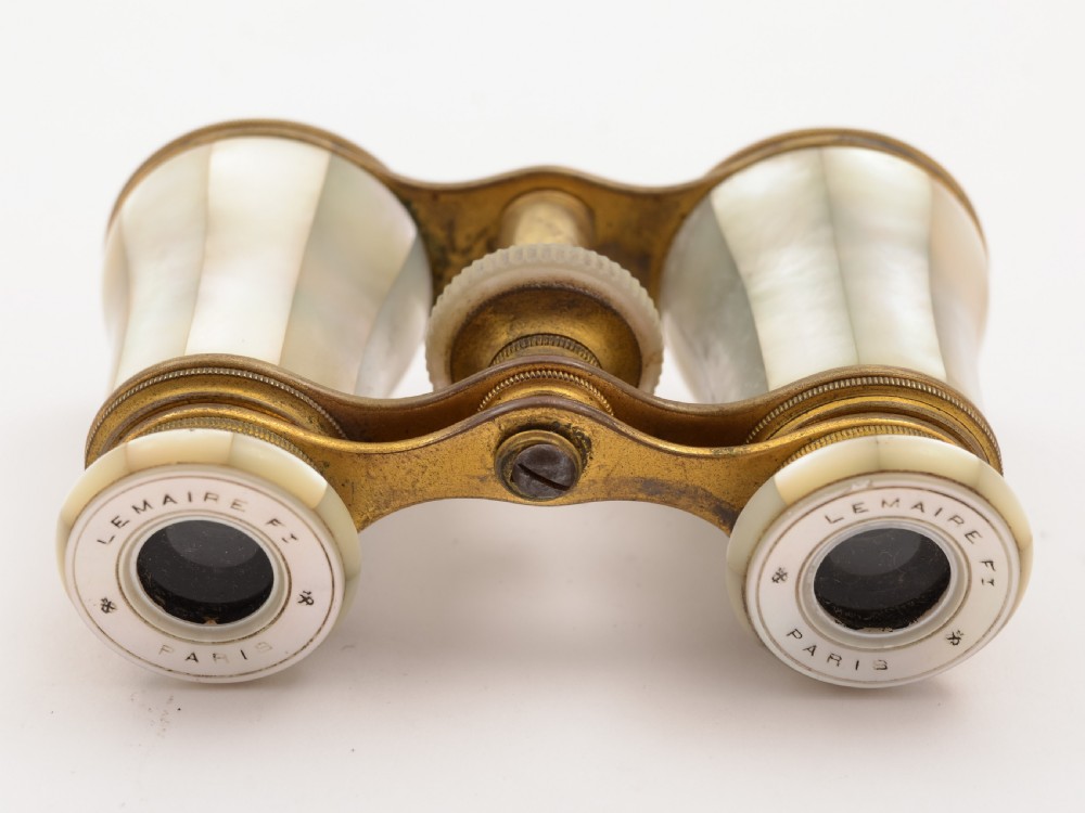 Pair of French Mother of Pear Opera Glasses, Circa 1900 View V