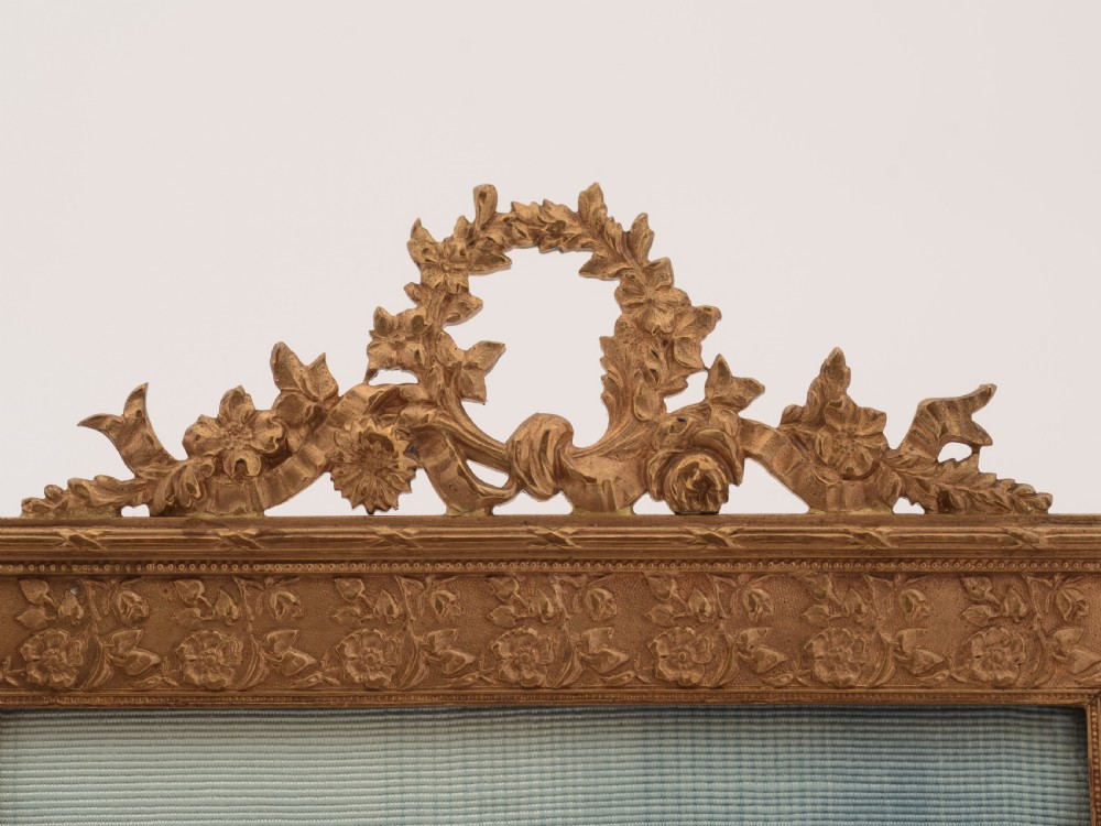 Edwardian English Brass Garland Topped Photo Frame View IV