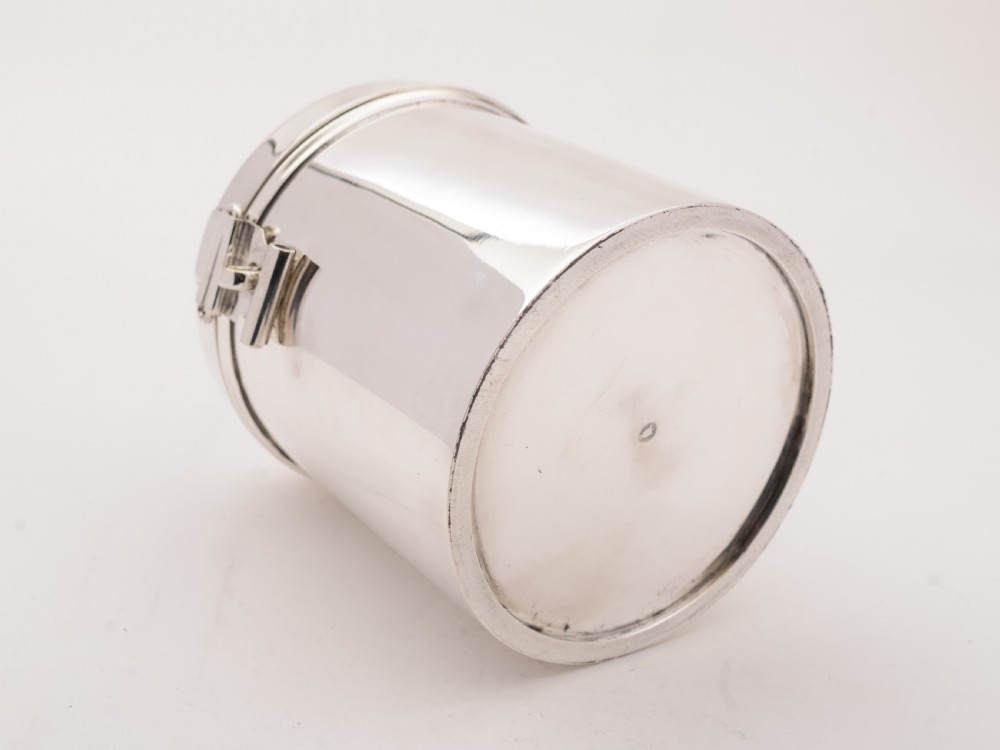 Victorian Novelty Silver Plated Biscuit Barrel, Circa 1890 View IV