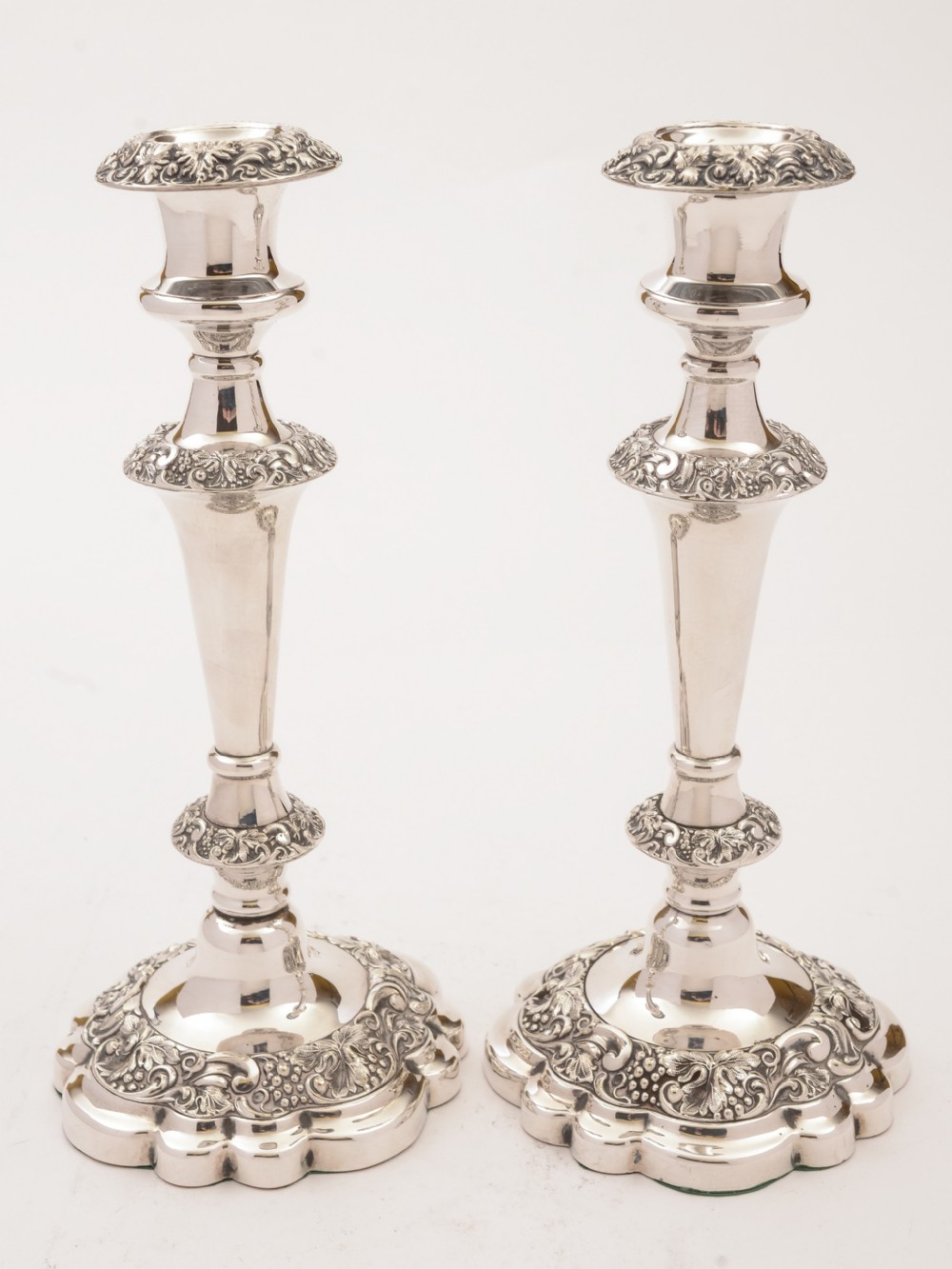 Pair of Silver Plated Candlesticks, Circa 1920