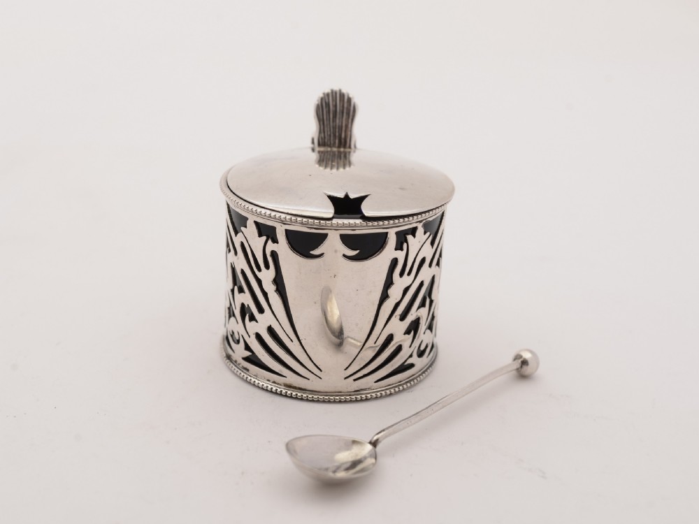 Art Nouveau Silver Mustard Pot, Birmingham 1903 View V
