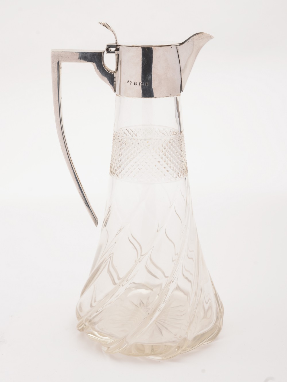 Edwardian Silver Topped Claret Jug, Birmingham 1905