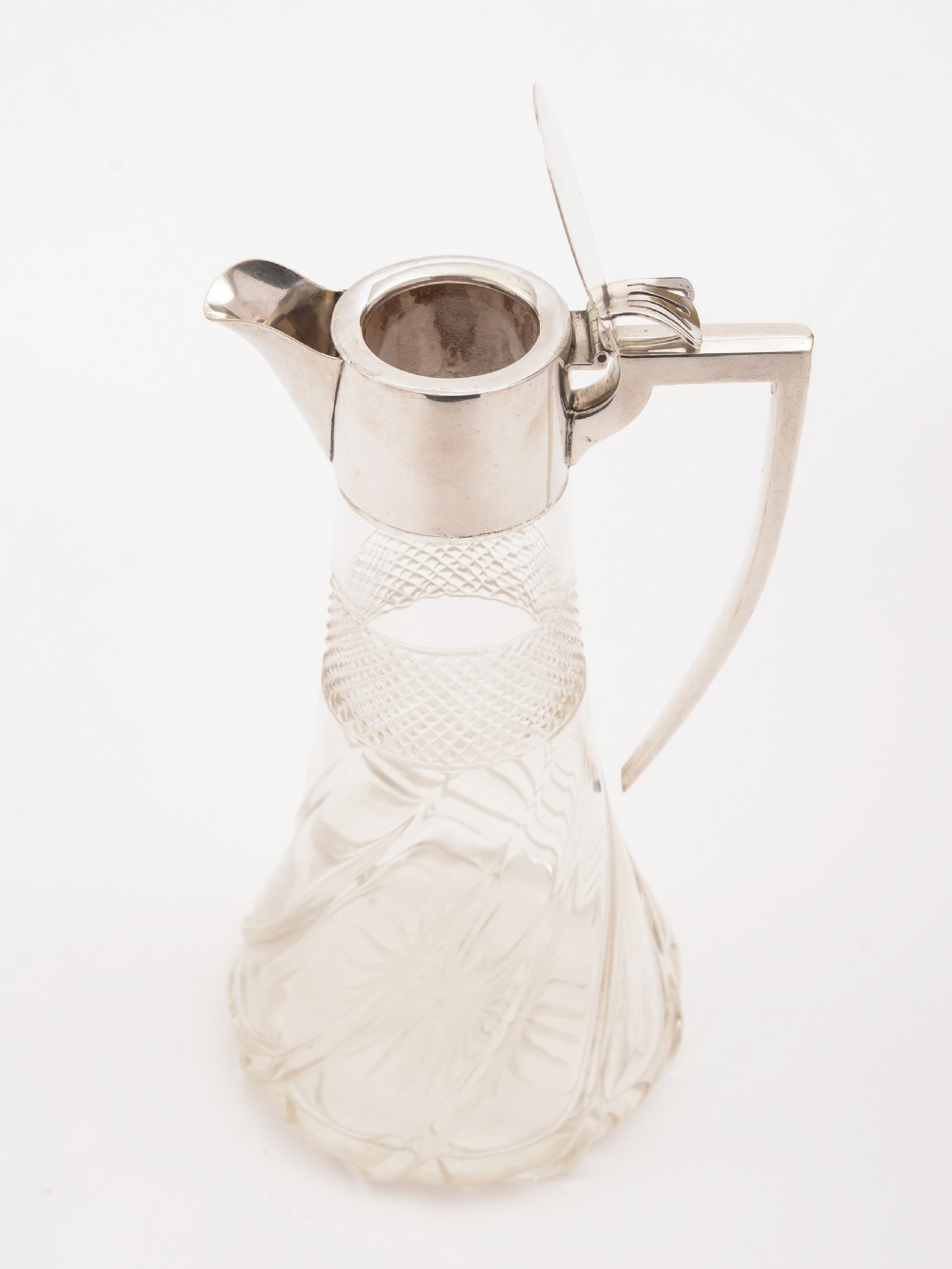 Edwardian Silver Topped Claret Jug, Birmingham 1905 View III