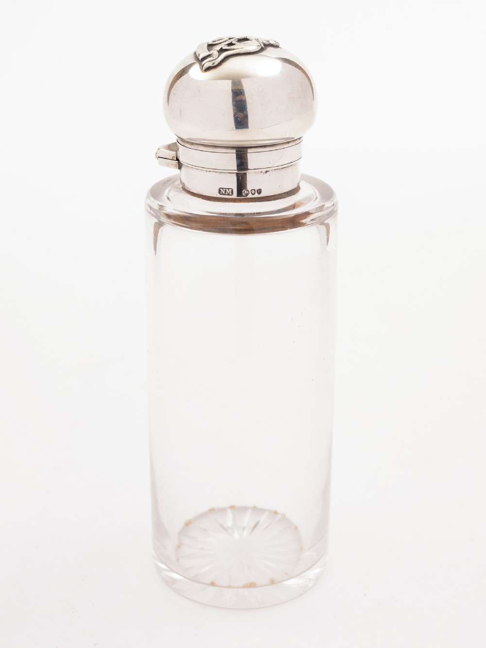 Victorian Silver Topped Flask, Birmingham 1890
