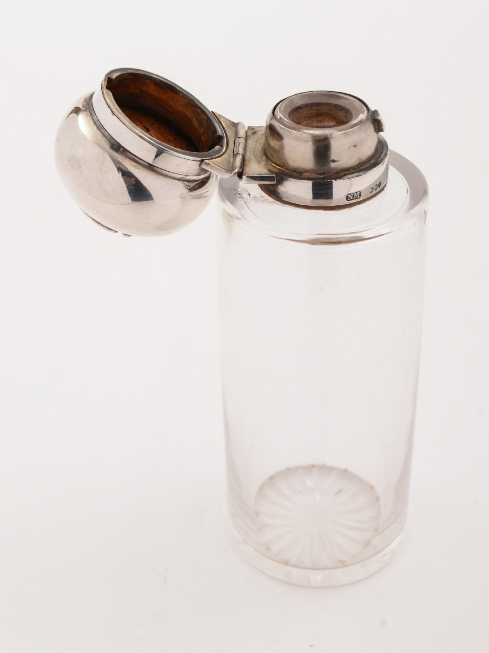 Victorian Silver Topped Flask, Birmingham 1890 View III