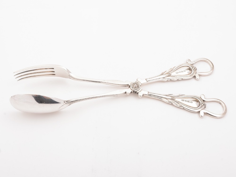 Large Silver Plated Salad Servers, Circa 1890