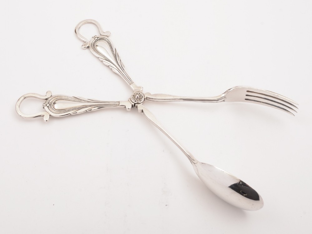 Large Silver Plated Salad Servers, Circa 1890 View II