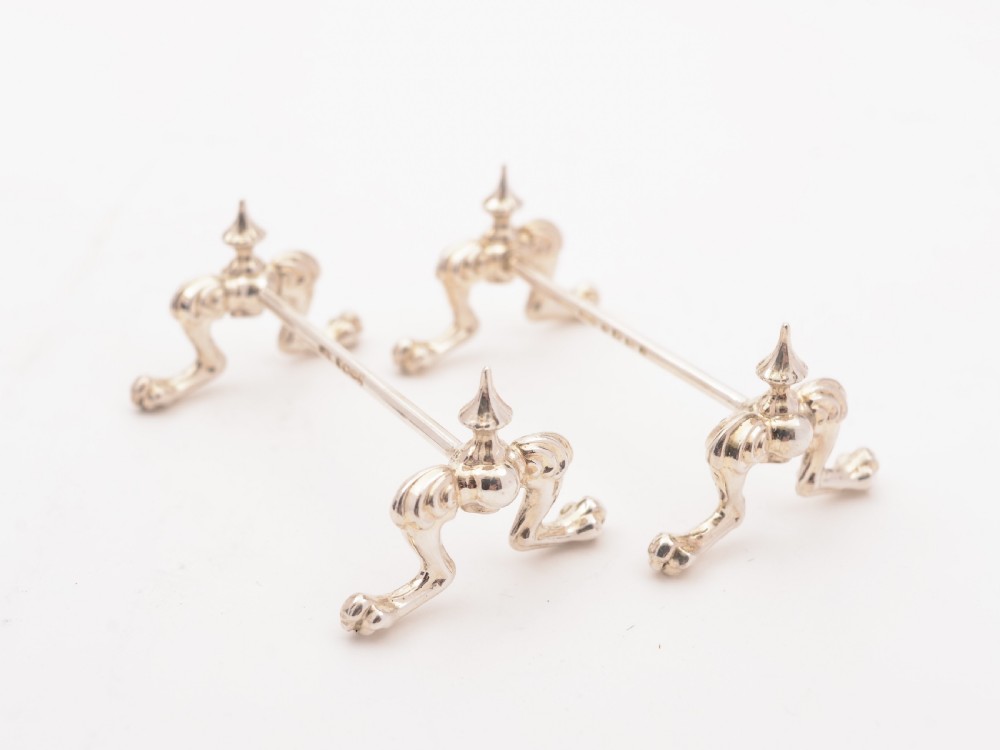 Cased Victorian Silver Knife Rests, Birmingham 1887 View IV