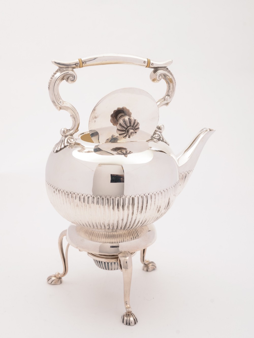 Edwardian Silver zplated Kettle on Stand, Circa 1905 View II