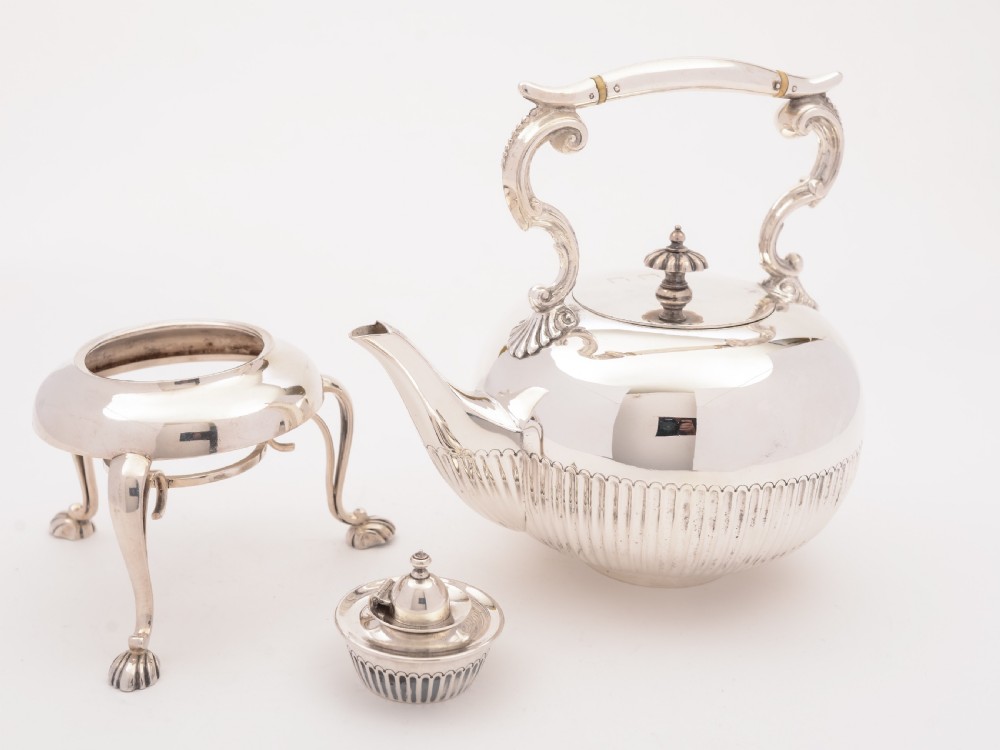 Edwardian Silver zplated Kettle on Stand, Circa 1905 View III