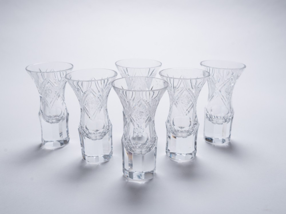 Set of 6 European Shot Glasses, Circa 1930