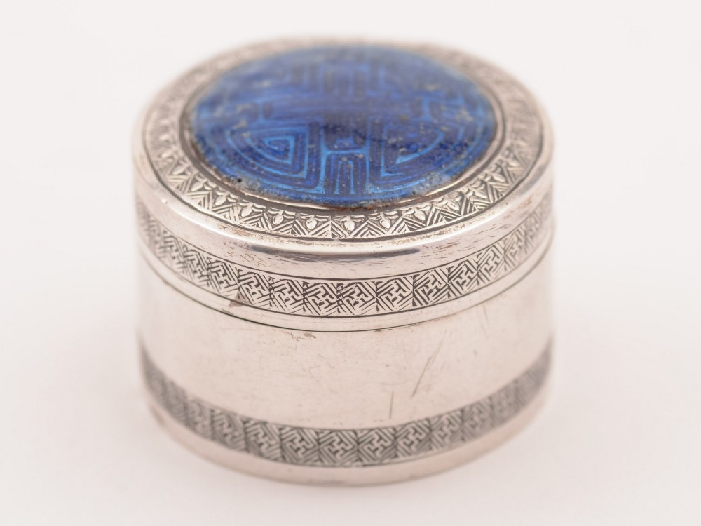 Chinese Silver and Enamel Ring Box, Circa 1900 View II