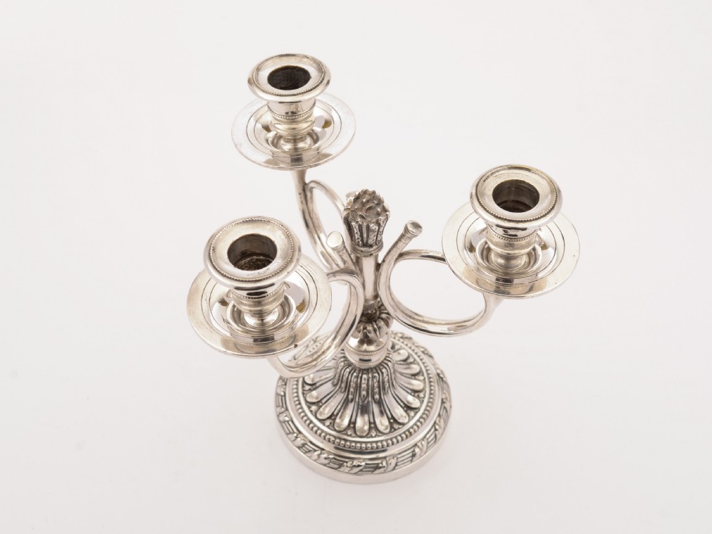 French Three Branch Candelabra, Circa 1900 View III