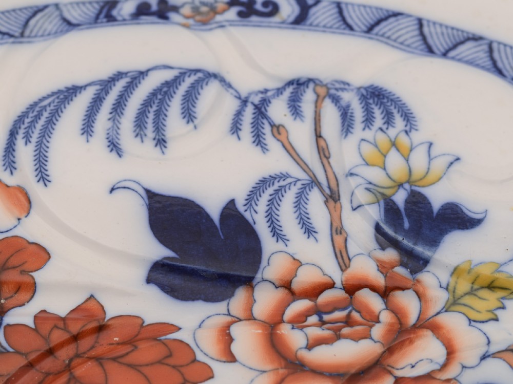 Large Minton Well and Tree Serving Dish, Circa 1900 View V
