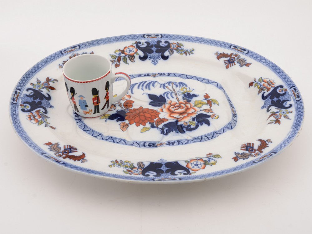 Large Minton Well and Tree Serving Dish, Circa 1900 View VII