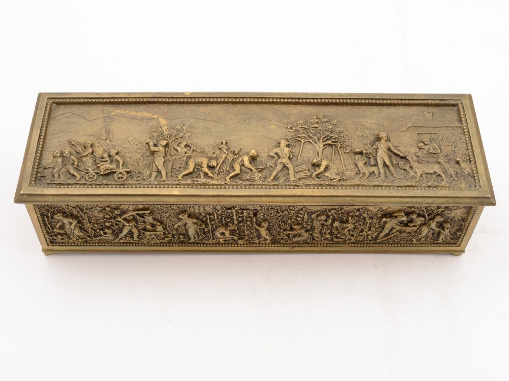 French Cast Brass Jewellery Casket, Circa 1880