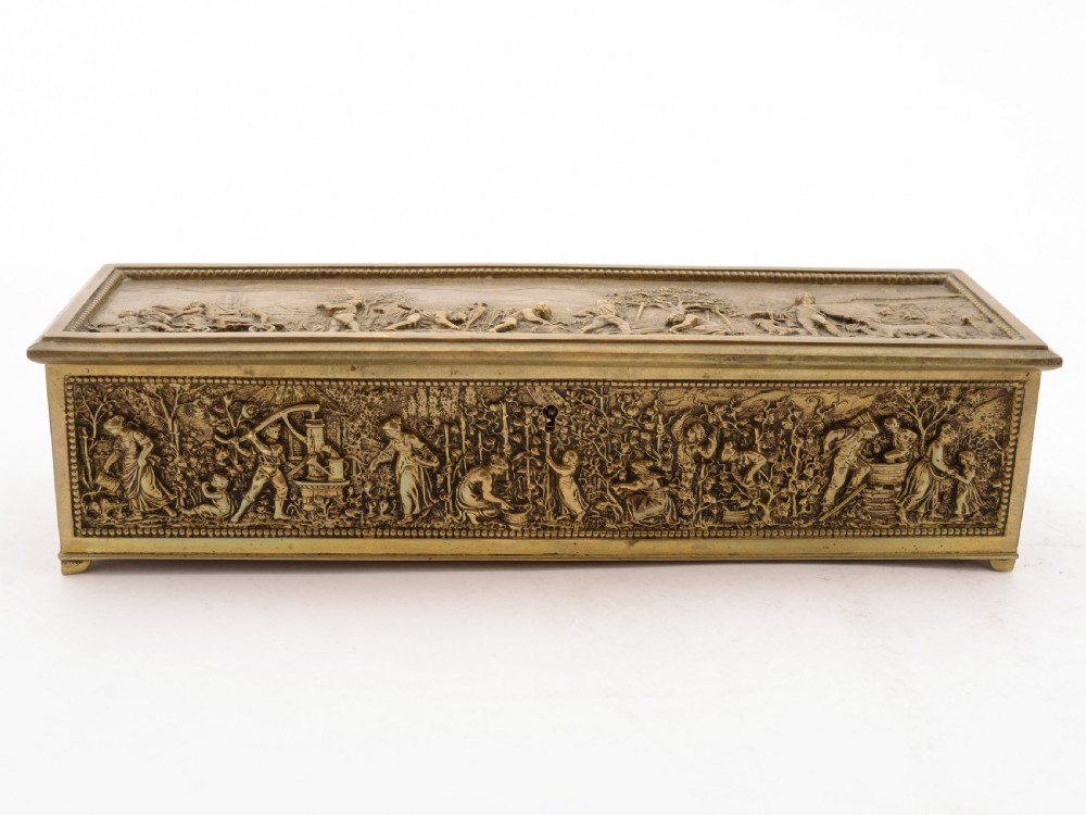 French Cast Brass Jewellery Casket, Circa 1880 View III