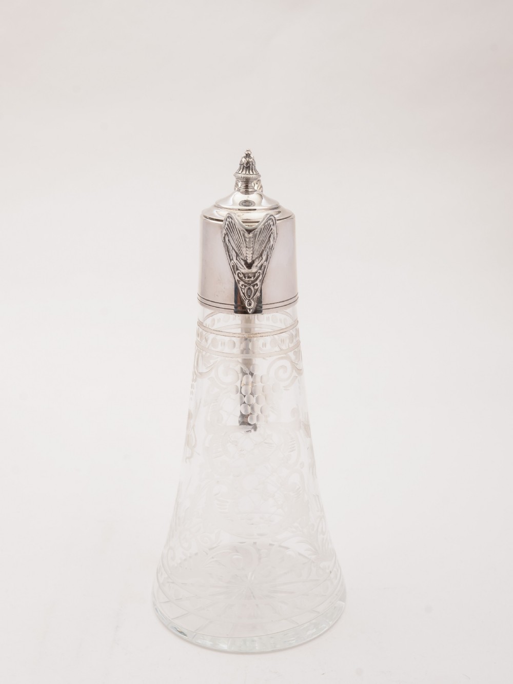Victorian Cupid Etched Glass Claret Jug, Circa 1890 View II