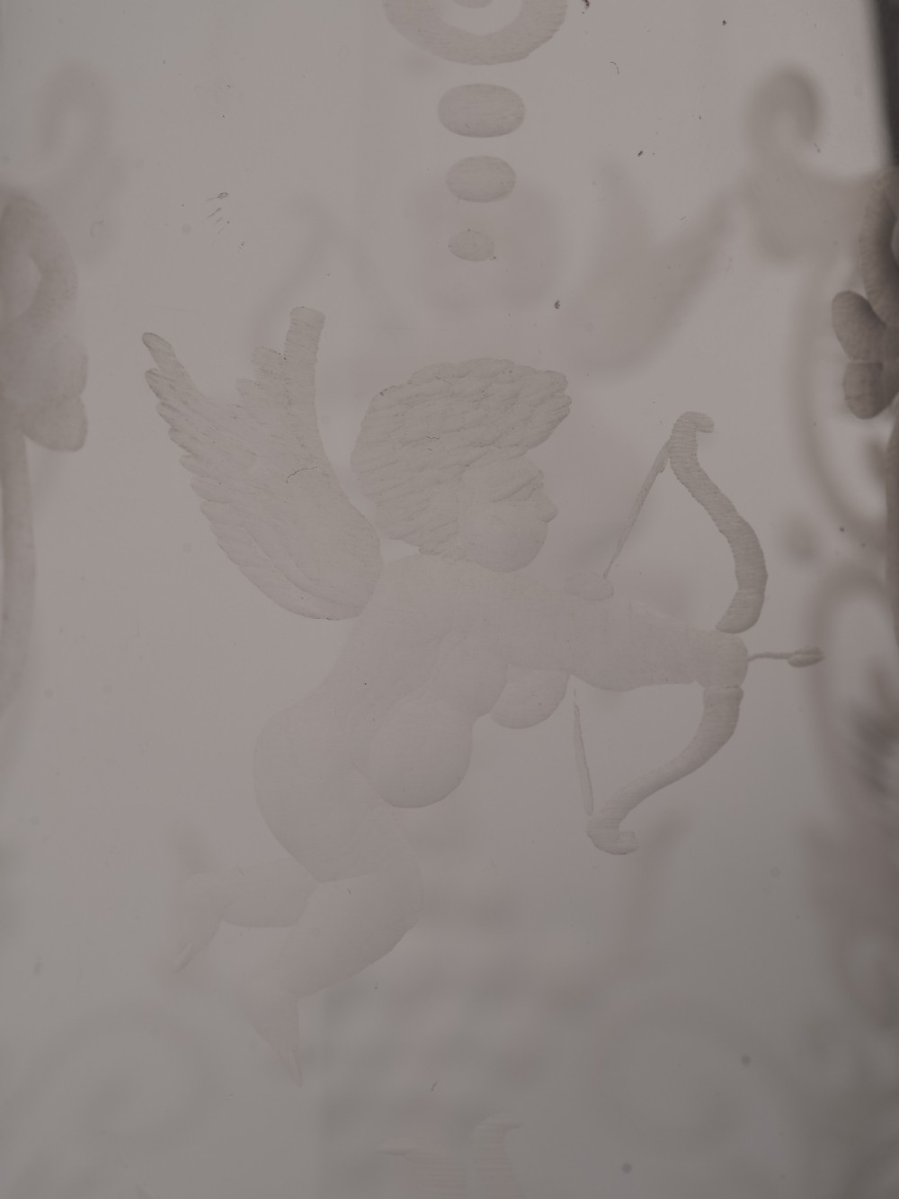 Victorian Cupid Etched Glass Claret Jug, Circa 1890 View V