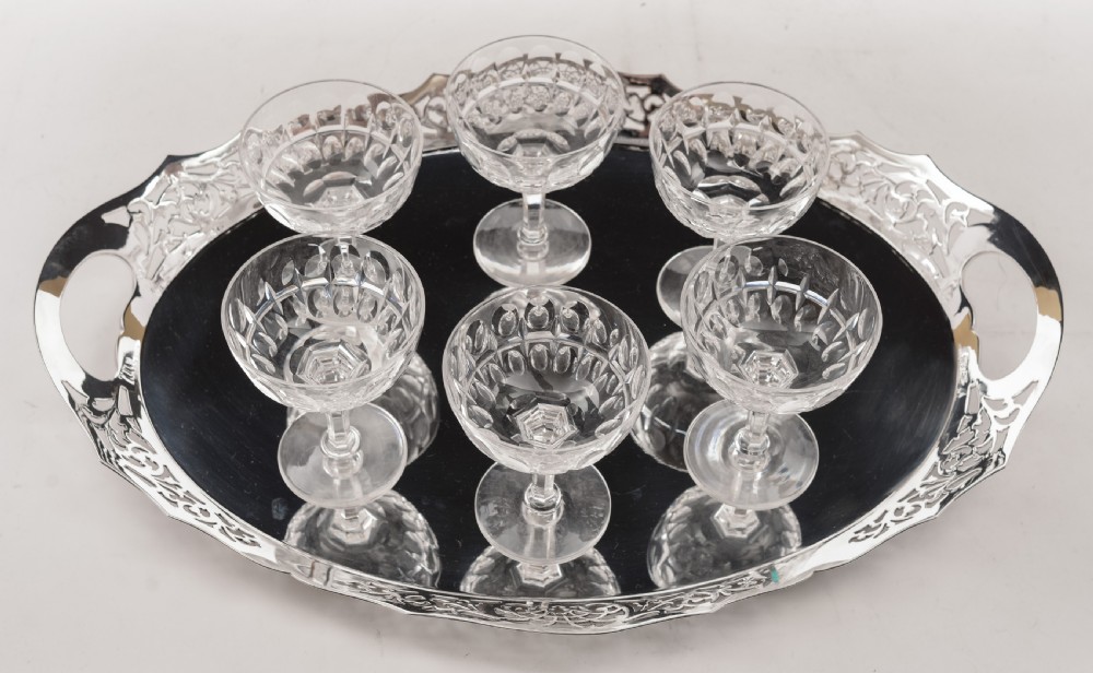 Edwardian Oval Silver Plated Gallery Tray, Circa 1905 View III