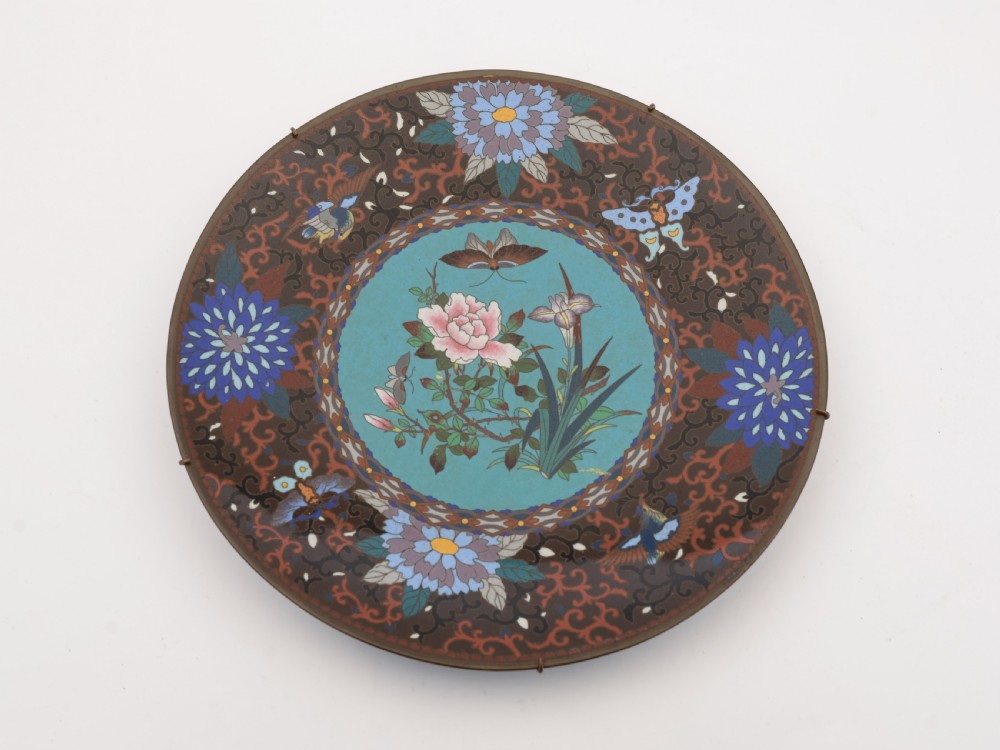Japanese Cloisonne Plate, Circa 1900
