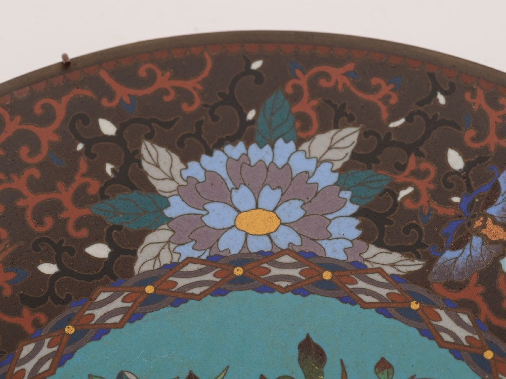 Japanese Cloisonne Plate, Circa 1900 View III