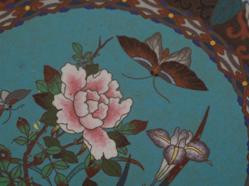 Japanese Cloisonne Plate, Circa 1900 View IV